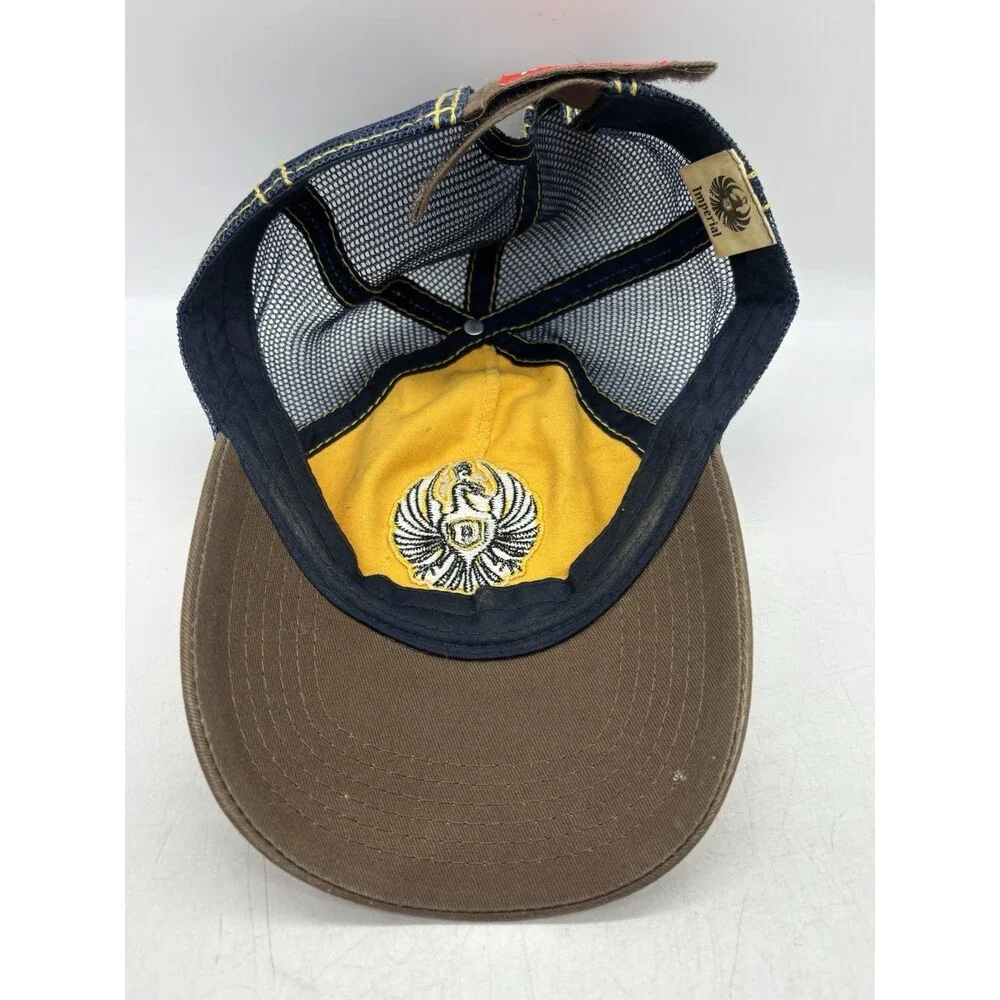 Imperial Cerveza Beer Hat Costa Rica Trucker Snapback Yellow Brown Mesh Cap